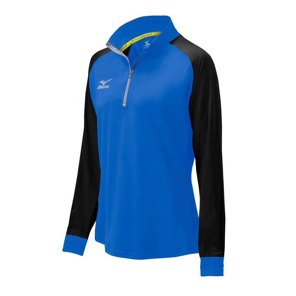 Damske Bundy Mizuno Elite 9 Prime 1/2 Zip Kráľovská Modrá/Čierne Vypredaj PYIM65041